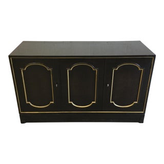 Henredon Hollywood Regency Black Lacquer Buffet Credenza For Sale