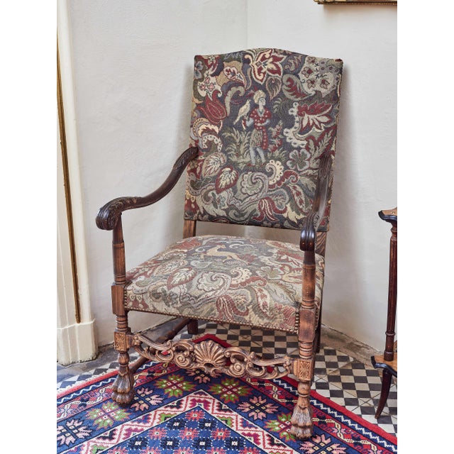 2000 - 2009 Sun King Style Armchairs in Oak, Set of 2 For Sale - Image 5 of 12