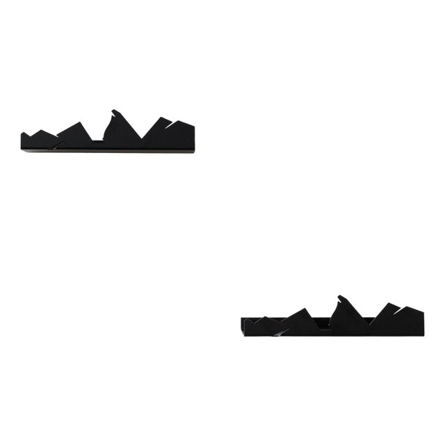 NVMD Mountains Floating Shelf in Black Steel from EMKO, Set of 2 For Sale