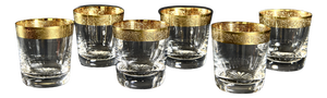 French Gilt Rim Glasses from Saint Louis, 1950s, Set of 6