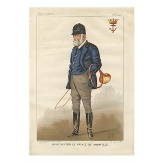 After Bisetsky, French Caricature, Monseigneur the Prince of Joinville, 1885, Chromolithograph For Sale