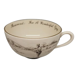 Vintage Lenox Reserved for a Wonderful Guy Fishing Coffee Mug Soup Cup Wide Father's Day