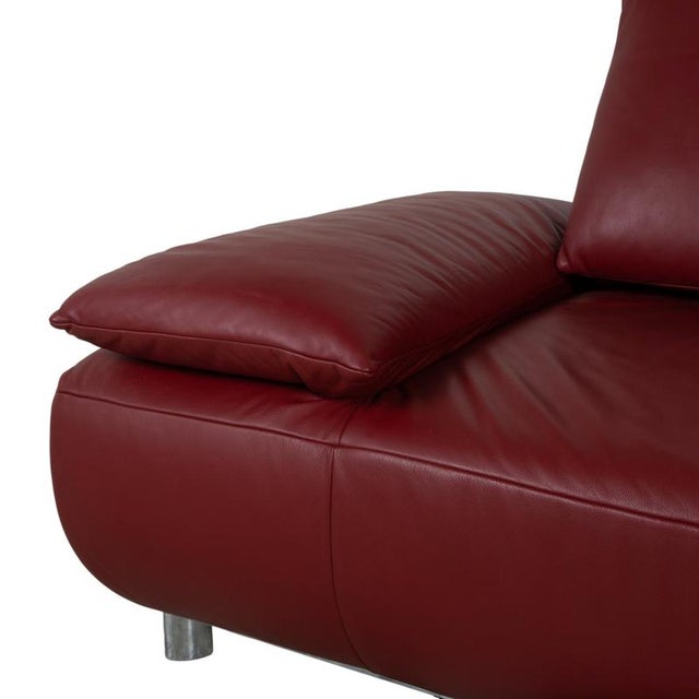 Volare Leather Two-Seater Red Manual Function Sofa from Koinor For Sale - Image 9 of 17