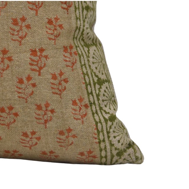 Textile Fabdivine Floral Print Cushion Cover 22x22 Inch High-Quality Linen Fabric- Rangoli For Sale - Image 7 of 9