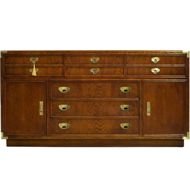 1970s Campaign Style 6 Drawer Sideboard by Lexington Furniture For Sale - Image 12 of 12