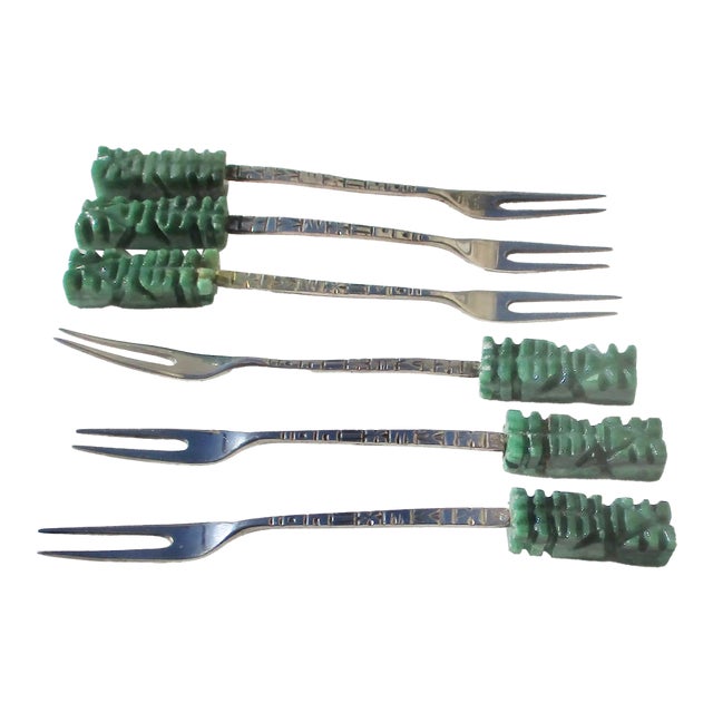 Six Sterling Cocktail Forks Mexican Circa 50s For Sale