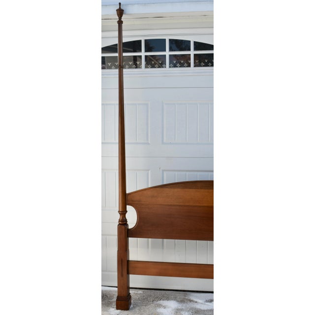 Wood Statton Mahogany Full Size High Poster Headboard Vintage Mid Century Bed 70s For Sale - Image 7 of 12