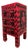 Rick Oginz Signed 1999 Painted Wood Sculptural 6-Drawer Red & Black Cabinet For Sale