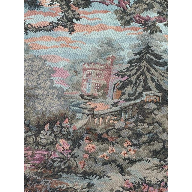Beige Vintage French Jacquard Verdure Tapestry in the style of Aubusson, 1970s For Sale - Image 8 of 18