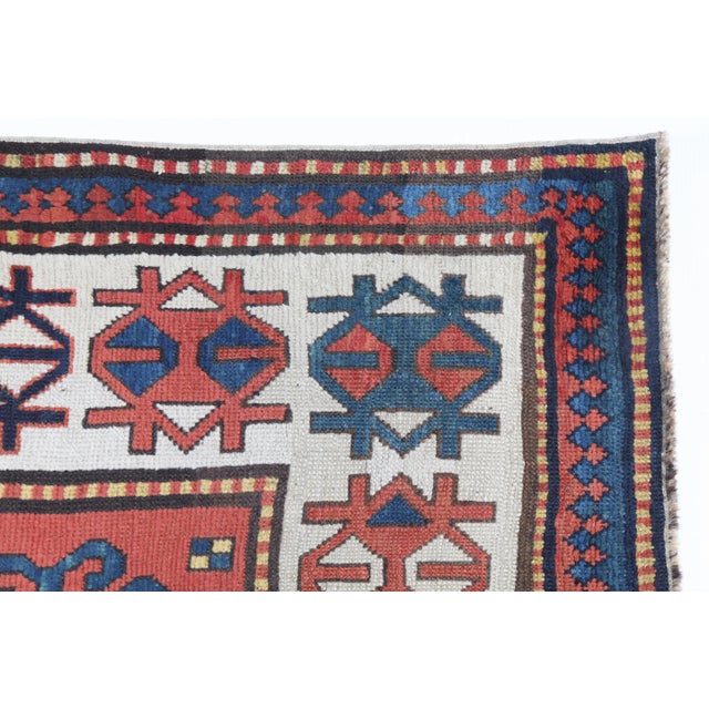 Antique Caucasian Sahsavan-Kazak Long Carpet-8' 1'' X 3' 2'' For Sale - Image 10 of 16