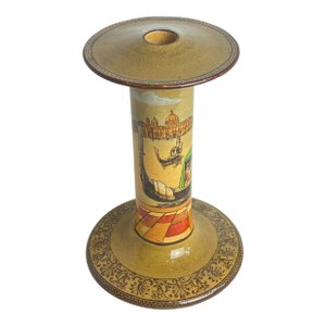 1970s Royal Doulton Venetian Canal Porcelain Candlestick