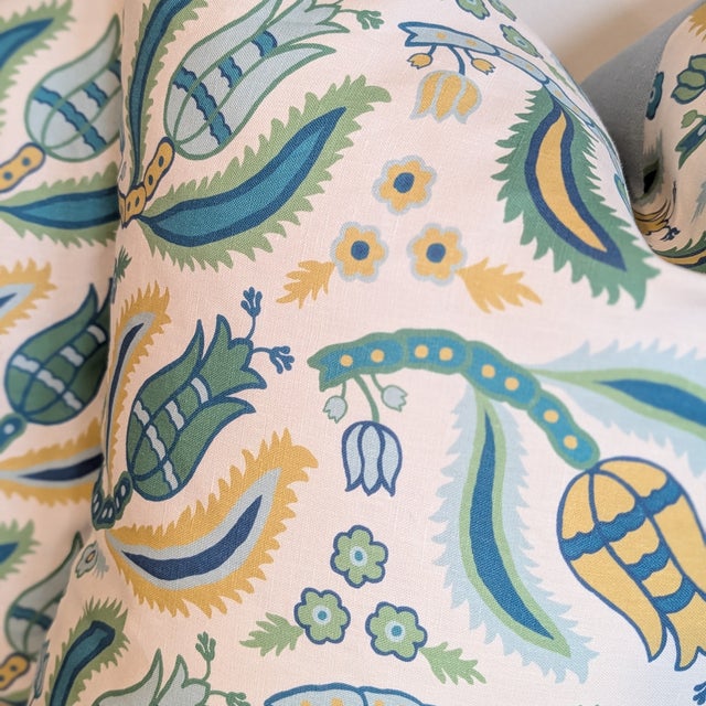 Schumacher Malabar Vine Pillows in Peacock - Pair For Sale In Greensboro - Image 6 of 6