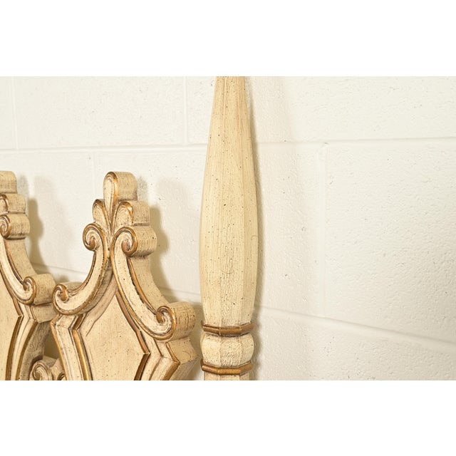 Wood Romweber Hollywood Regency French Rococo Cream Lacquered and Parcel Gilt Twin Size Headboards, Pair For Sale - Image 7 of 9