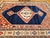 Vintage Turkish Azeri Rug, Hand-Knotted Wool, Geometric Design, Navy & Red, 8x11 For Sale - Image 4 of 15