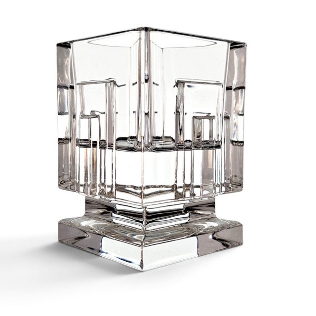 Glass Waterford Metropolitan Crystal Votive Candle Holder, Germany, Art Deco Revival For Sale - Image 7 of 11