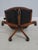 Vintage French Carved Cane Back Swivel Leather Desk Chair For Sale - Image 18 of 18