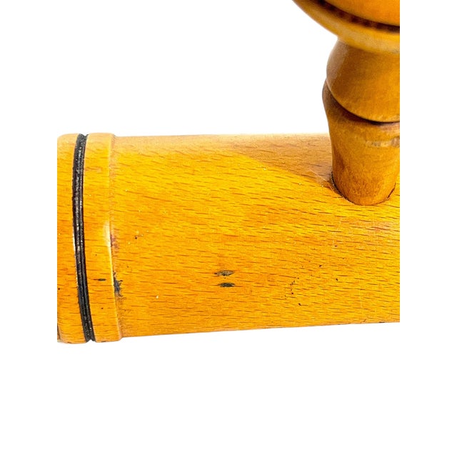 Antique French Provincial Faux Bamboo Wall Rack – 5 Peg Wooden Coat & Hat Hook For Sale - Image 10 of 14