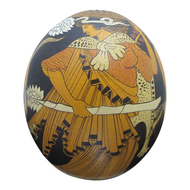 Yiannis Nomikos Exekias Male Homoerotic Mythology Painting Art on Ostrich Egg For Sale