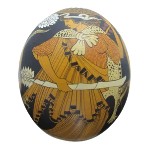 Yiannis Nomikos Exekias Male Homoerotic Mythology Painting Art on Ostrich Egg