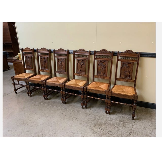 Vintage Oak Chairs, 1945, Set of 6 For Sale - Image 12 of 13