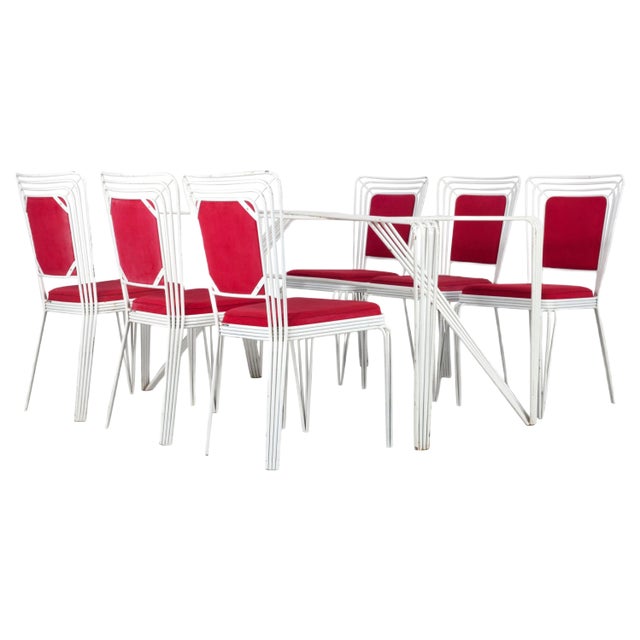 Garden Table Set by Giuseppe De Vivo, 1940s, Set of 7 For Sale