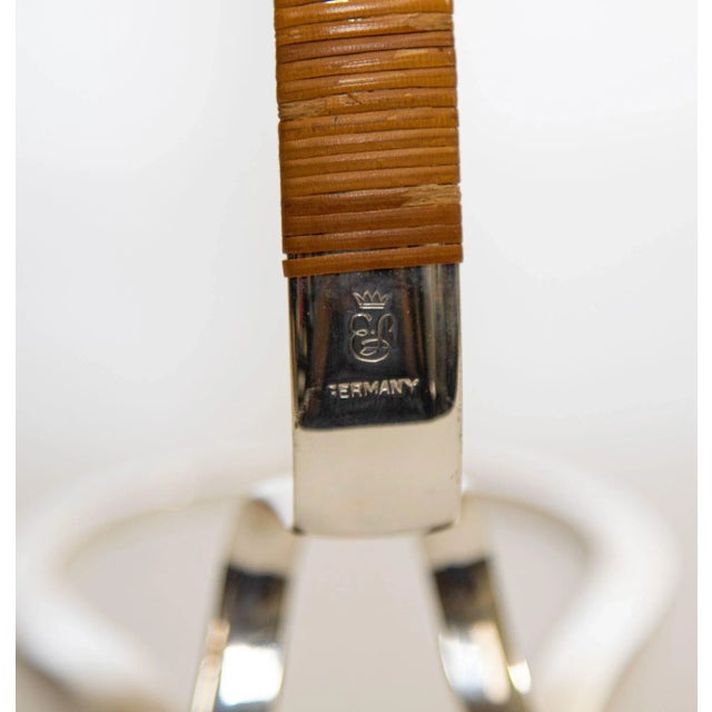 Vintage SilverPlate and Cane Wine Bottle Holder by Eisenberg Lozano