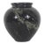 Vintage Black Marble Stone Vase With Veining For Sale