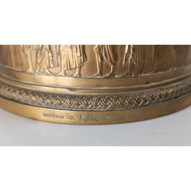 20th Century Gorham Bronze Wine Bottle Coaster With Neoclassical Theme For Sale - Image 9 of 14