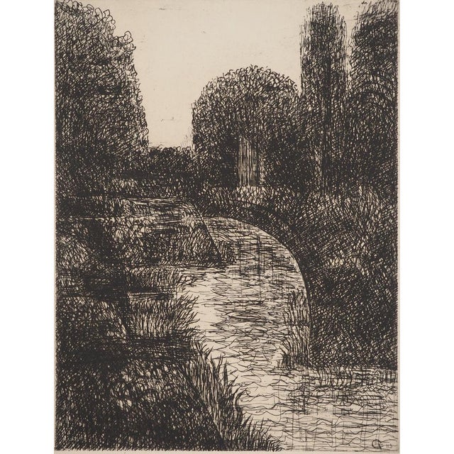 Marcel Gromaire, Along the River, Original Engraving For Sale - Image 6 of 6
