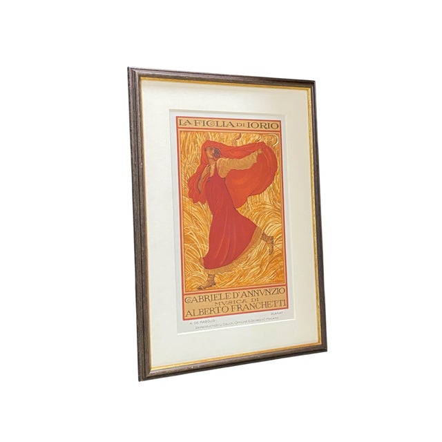 Original colour lithograph created for the opera la figlia di iorio, with music by alberto franchetti and libretto by...