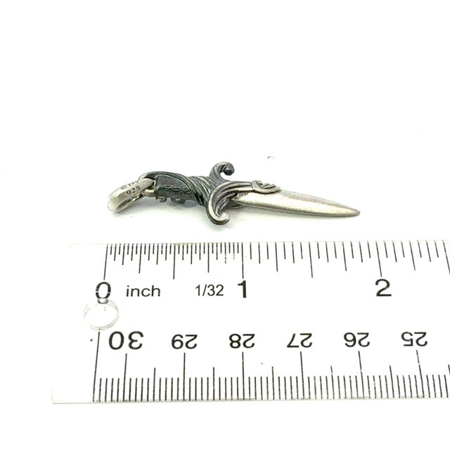 1990s 1990s David Yurman Dagger Amulet Pendant Sterling Silver Estate For Sale - Image 5 of 5