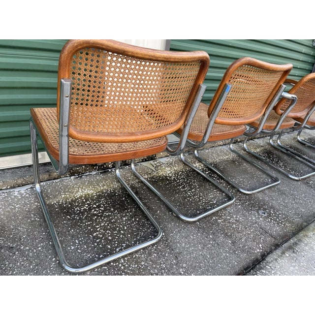 Brown Klaus Nienkamper Knoll International Vintage Cantilever Chairs, Chrome Tube Cane For Sale - Image 8 of 12