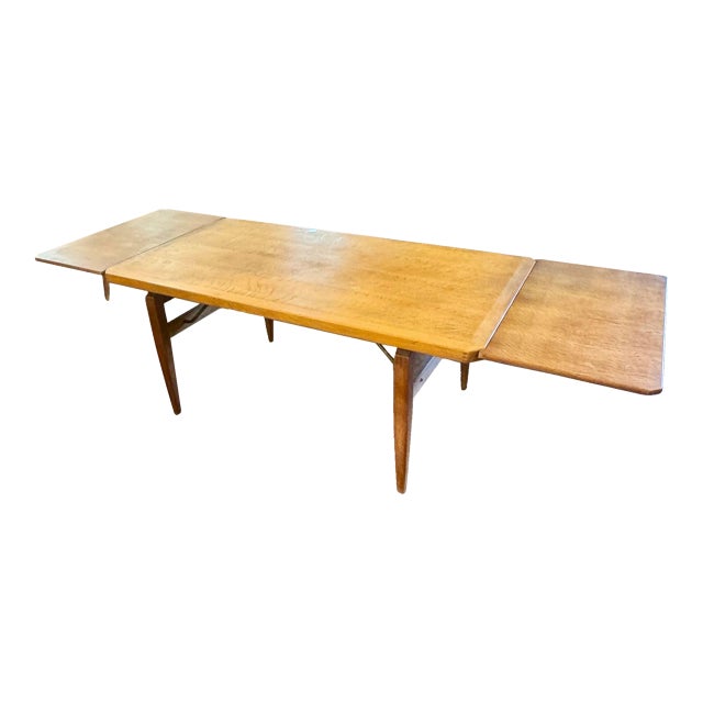 Danish Mid Century Oak Dining Table For Sale