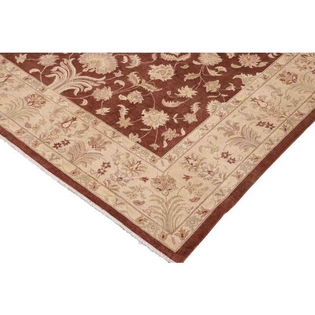 1990s Boho Chic Ziegler Brown Tan Hand-Knotted Wool Rug - 10'3'' X 13'5'' For Sale - Image 5 of 8