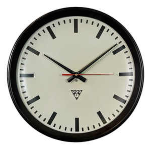 Industrial Brown Bakelite Factory Wall Clock from Pragotron, 1960s