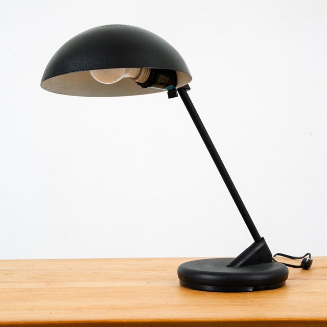 Mid-Century Modern Mid-Century Modern Round Metal Black American Desk Table Lamp For Sale - Image 3 of 9