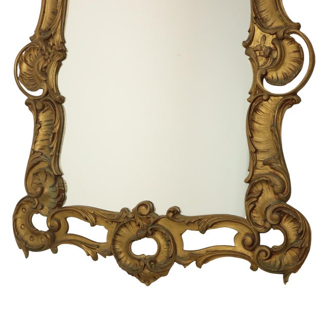 Glass Italian Rococo Style Gilt Crested Mirror, 1960s For Sale - Image 7 of 18