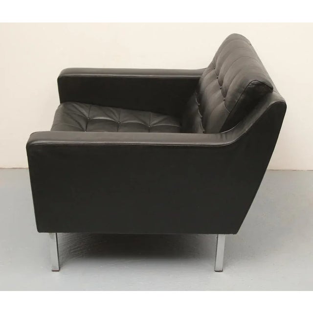 1960s Black Leather Armchair, 1960s For Sale - Image 5 of 13