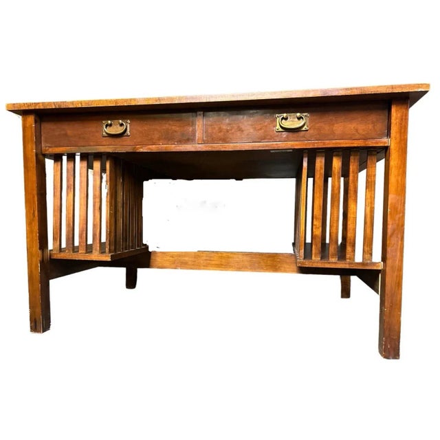 Jim Peed for Romweber Mission Style Cherry Wood Desk Late 20th