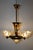 Large, copper-plated chandelier in very good condition for its age. The chandelier was completely redesigned and the...