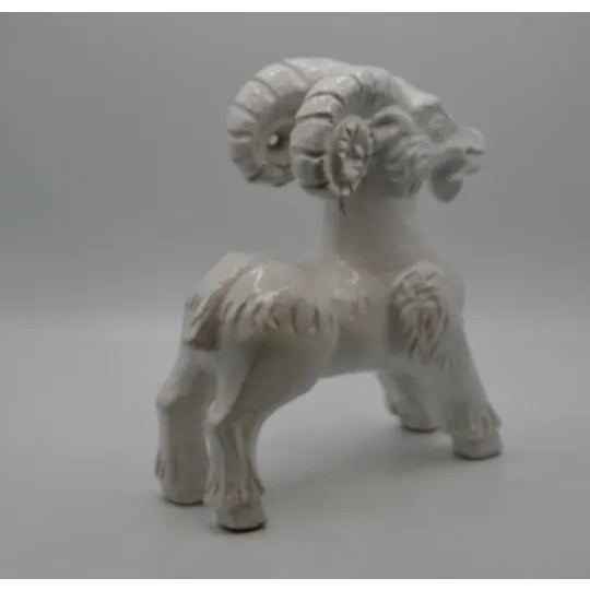Mid-Century Modern 1960s NR Nuovo Rinascimento Italian Ceramic Ram Sheep Goat Bighorn For Sale - Image 3 of 6