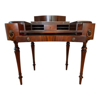 Antique Colonial MFG Co. Solid Honduras Mahogany Kidney Desk (Model 593) For Sale