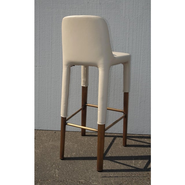 Pedrali Tan Leather Contemporary Bar Stool For Sale In Los Angeles - Image 6 of 12
