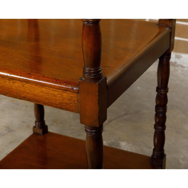 English English 19th Century Three-Tiered Étagère with Low Drawer and Turned Supports For Sale - Image 3 of 12