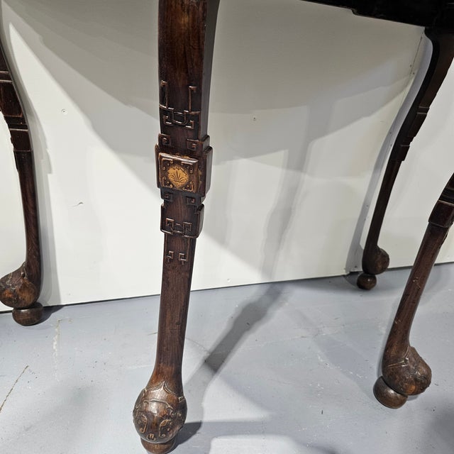 Chinese Mahogany Demilune Table For Sale - Image 4 of 6