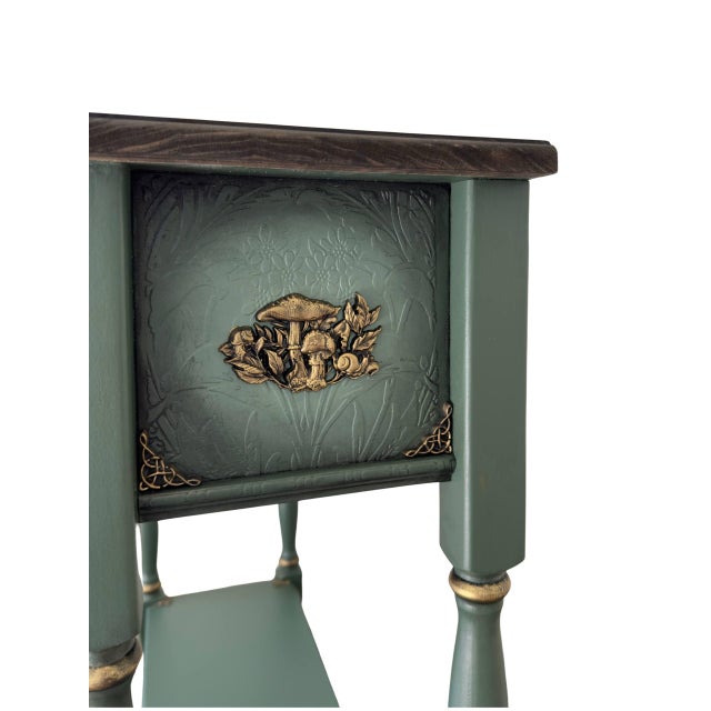 Traditional Hand-Painted Woodland Console Table With Rabbit & Forest Motif — One-of-a-Kind Art Furniture Entryway Accent For Sale - Image 3 of 15