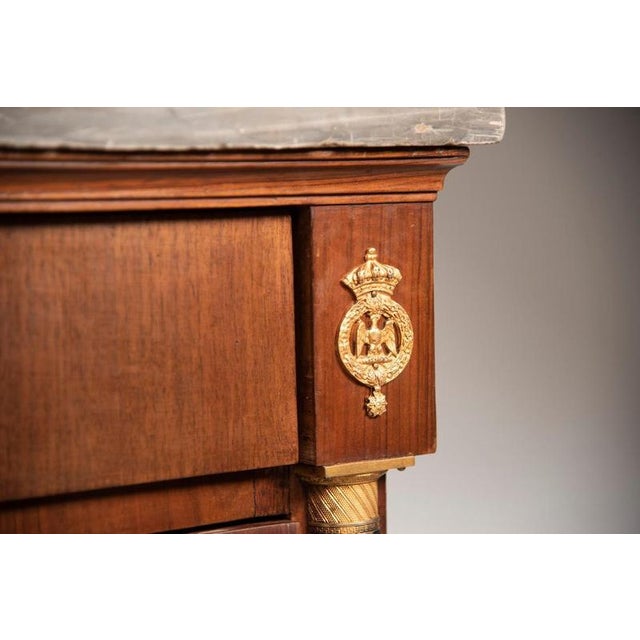 Gray Lombard Empire Chest of Drawers with Marble Top, 1800 For Sale - Image 8 of 18