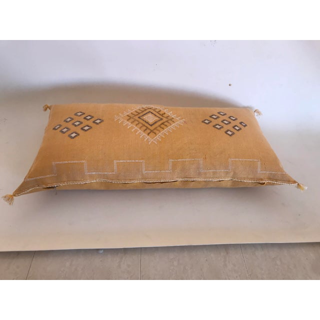 Goldenrod Cactus Silk Pillow Cover For Sale - Image 8 of 9