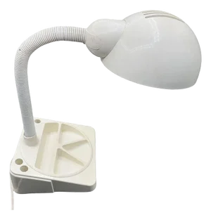 1970 Mod Space Age White Plastic Gooseneck Desk Lamp by Mobilite