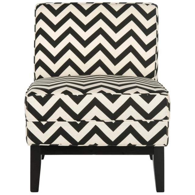 Wood Campbell Chair in Black & White For Sale - Image 7 of 7